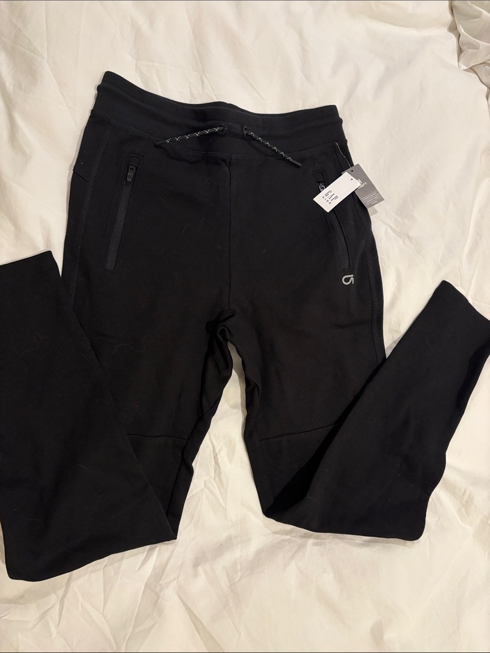 Kids Black Slim Fit Jogger Pants with Zip Pockets